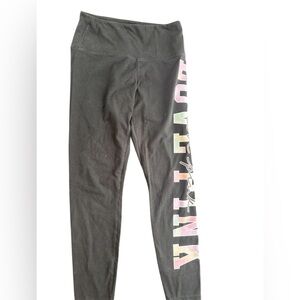 PINK Victoria's Secret Black Leggings with Colorful Lettering